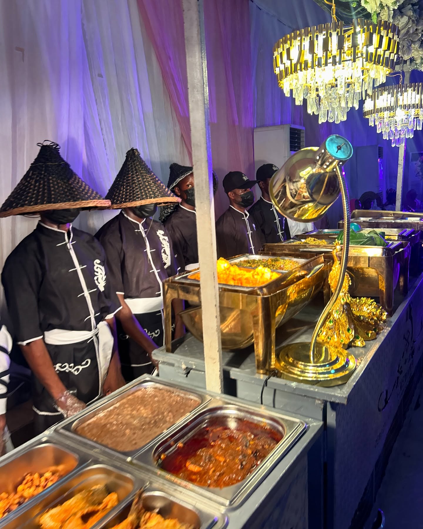 Bluetooth Catering and Event luxury food display at a Lagos event.